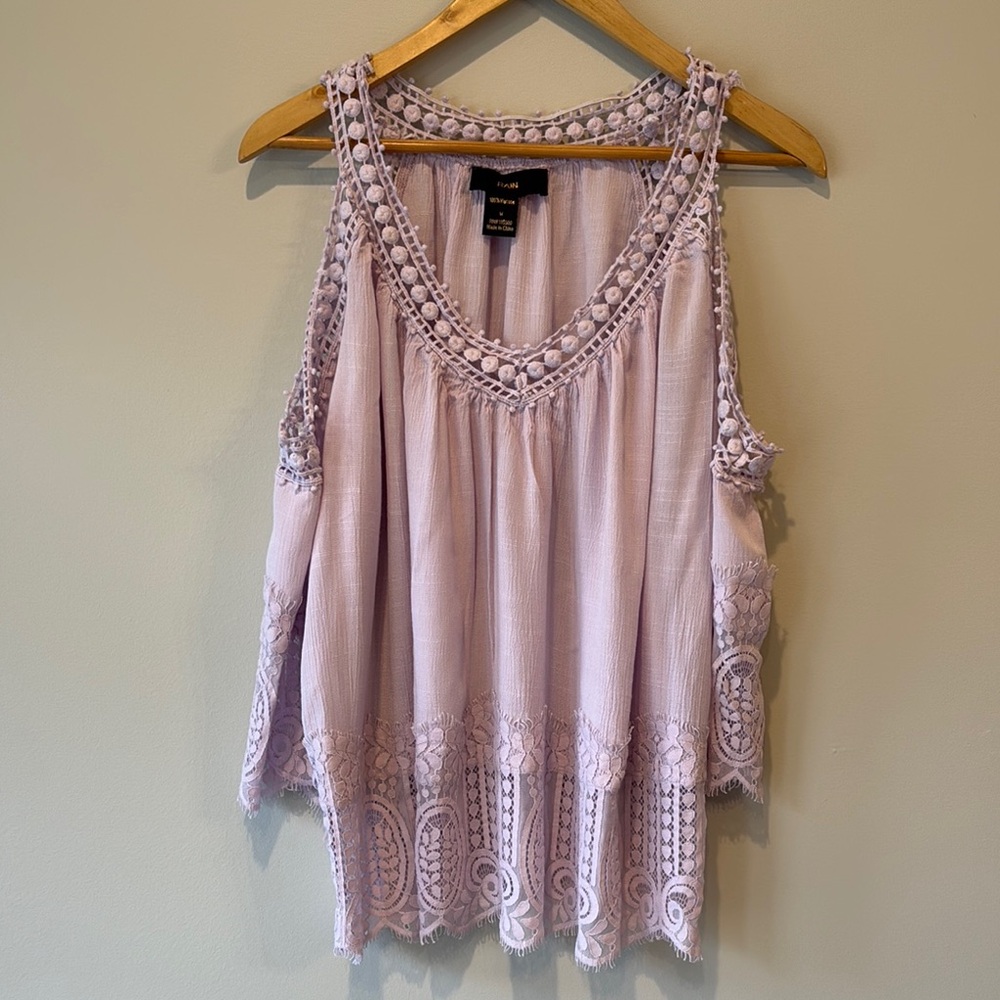 Purple Sleeveless Ruffled Blouse